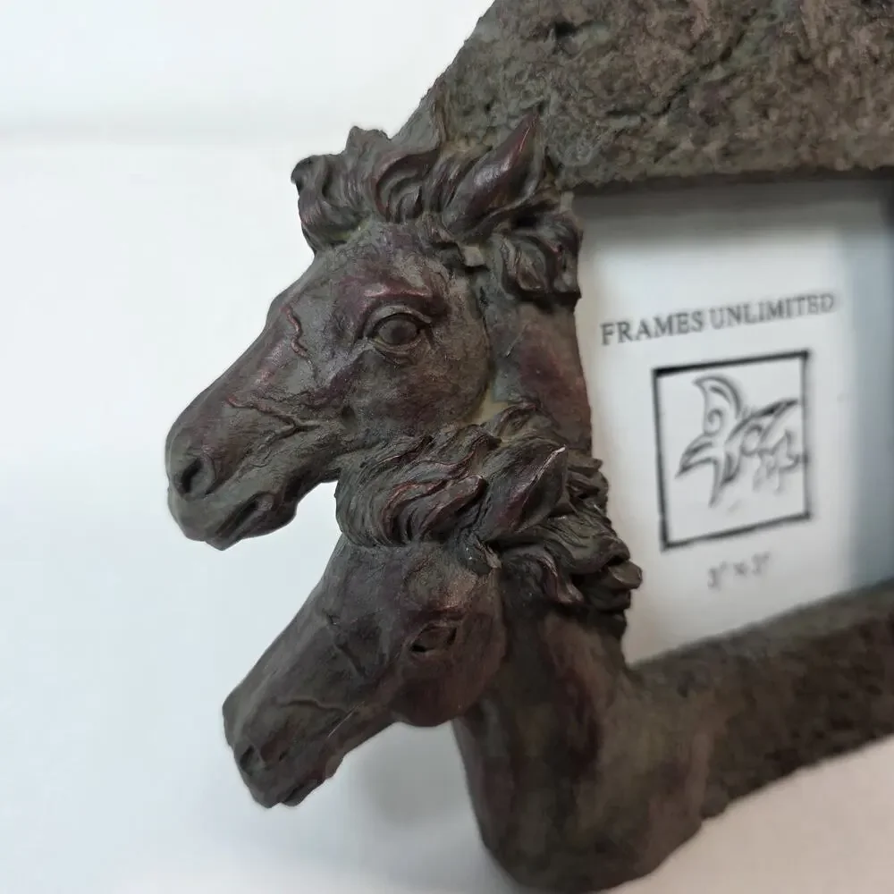 Rustic Western Wild Horses Vintage Frames Unlimited 3x3 picture frames set of 2